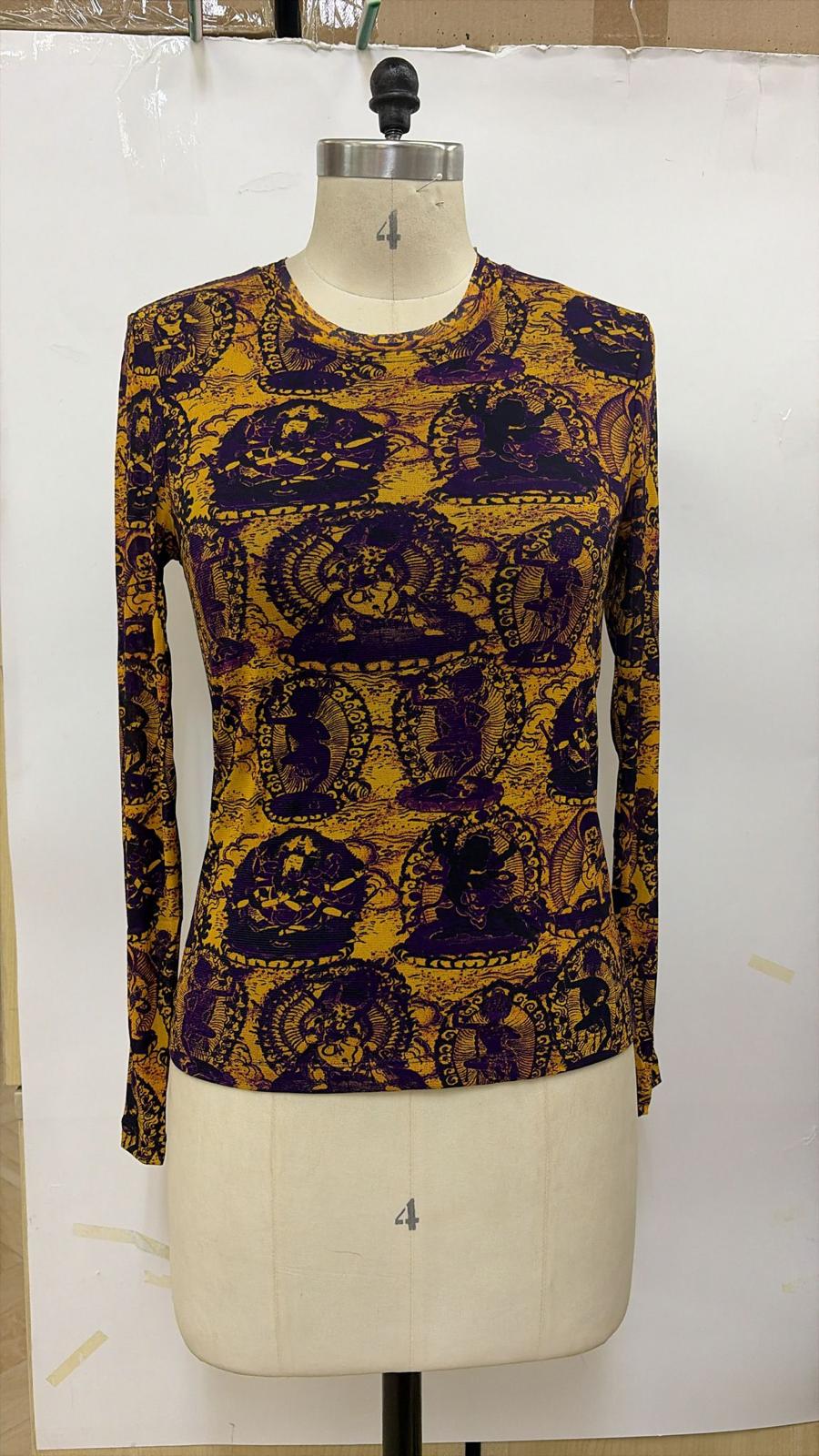 Tanka Buddha Print Long Sleeve Top