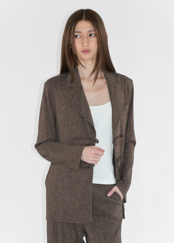 HERRBONE CHINESE BUTTON BLAZER