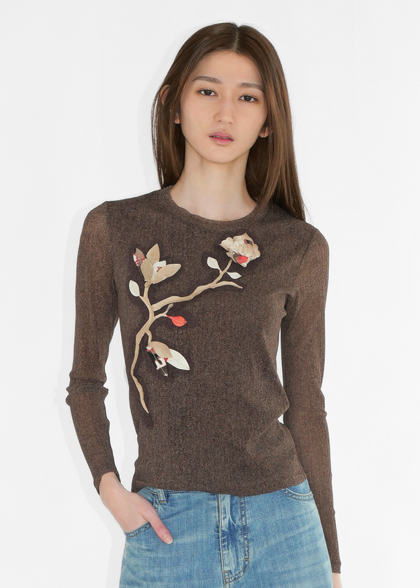 HERRBONE APPLIQUE TOP