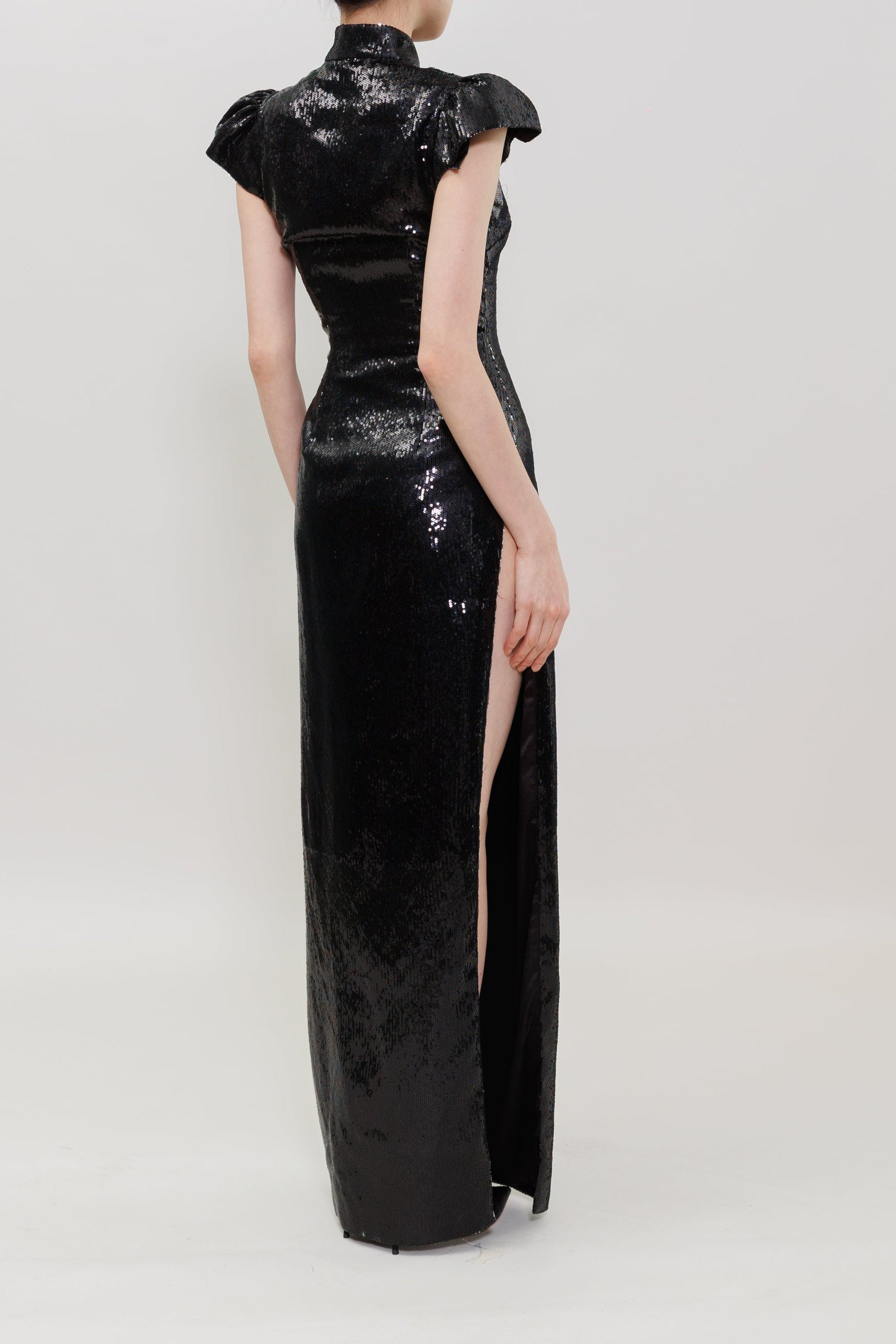 Sequin With Pankou Qipao Dress