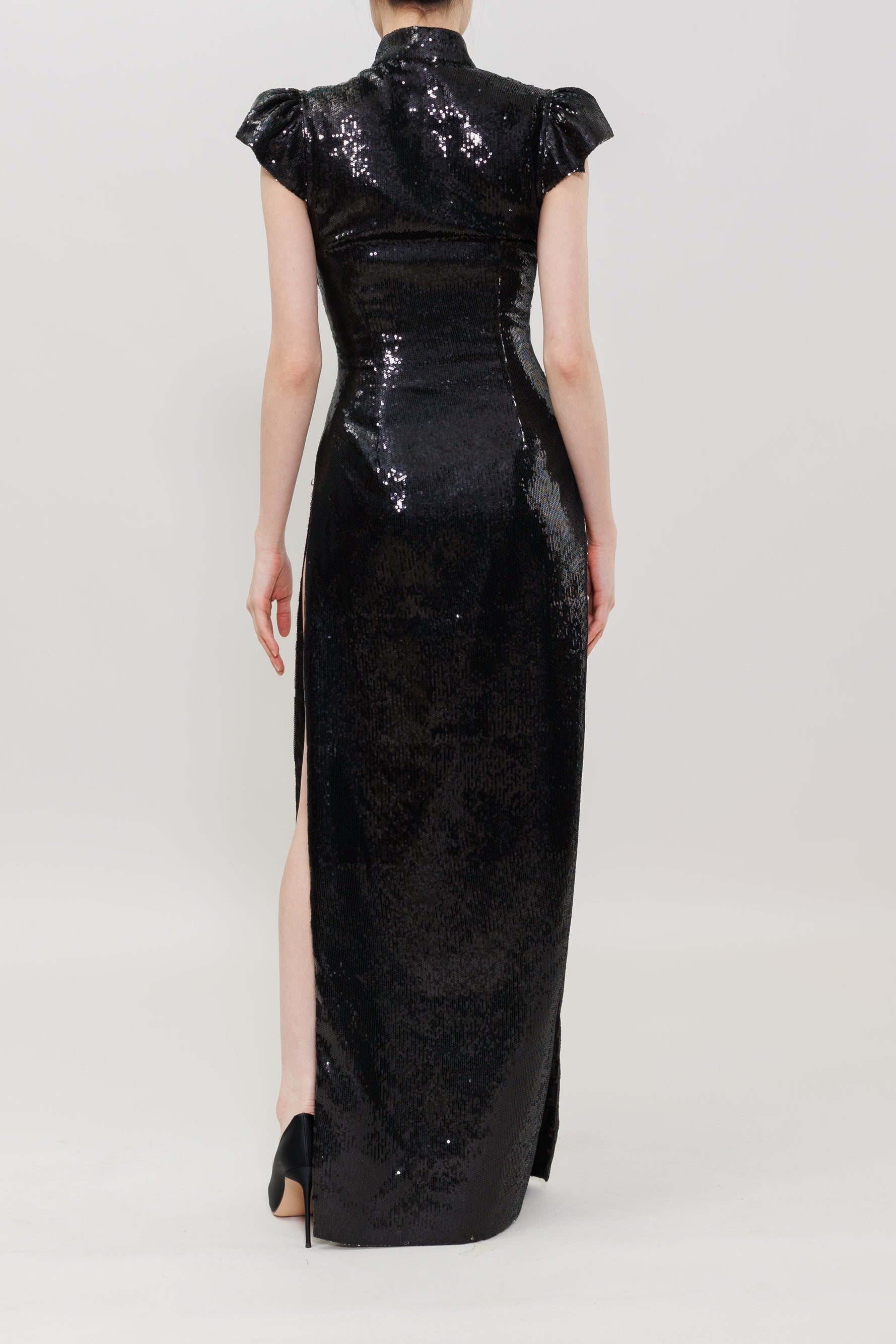 Sequin With Pankou Qipao Dress