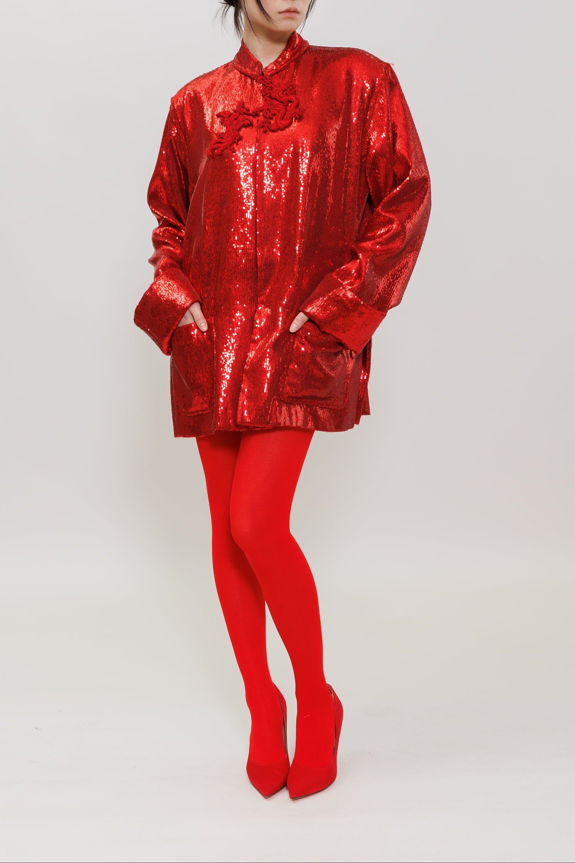 Sequin With Pankou Qipao Jacket