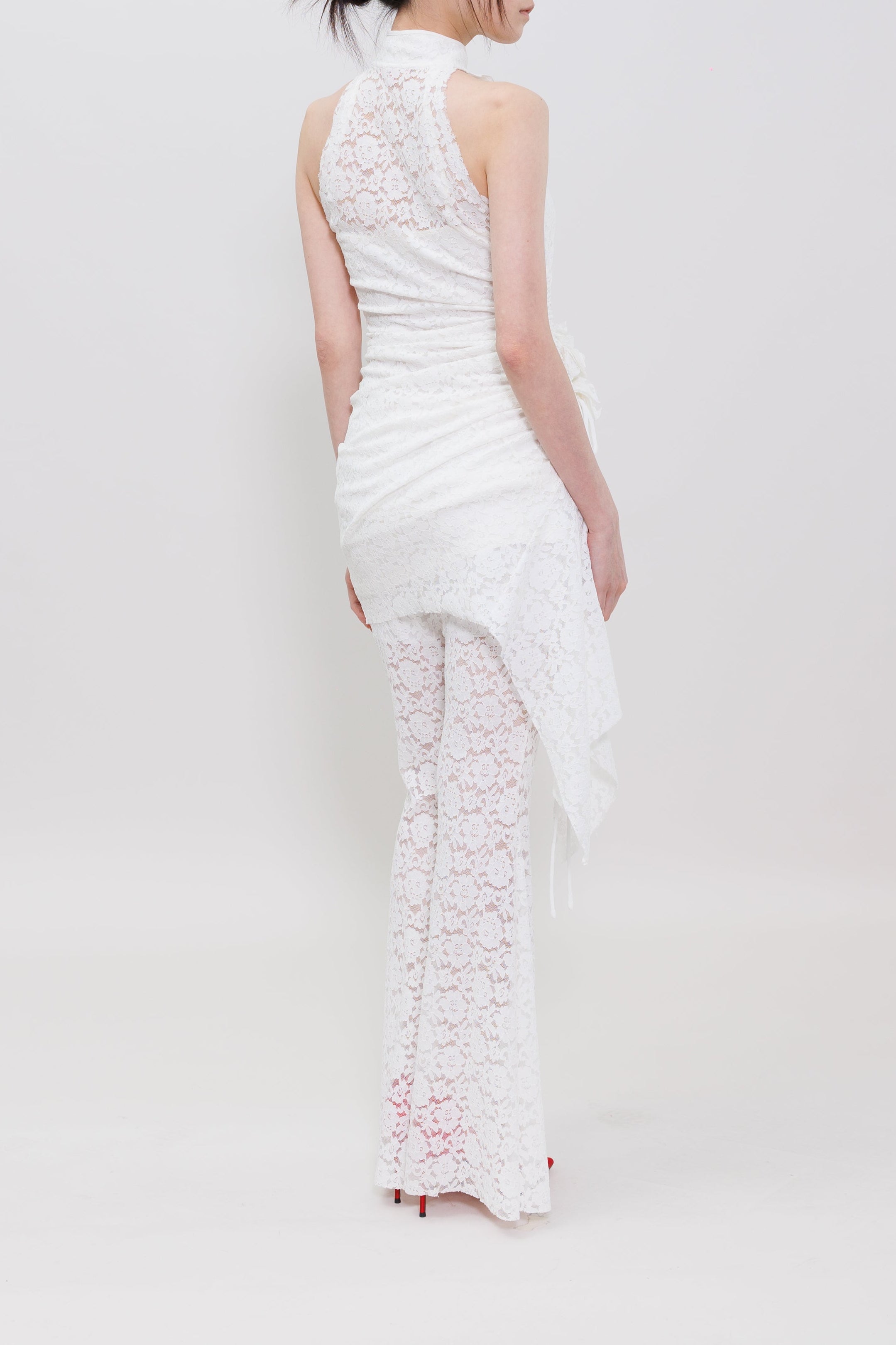 Stretch Lace Bell Bottom Pants