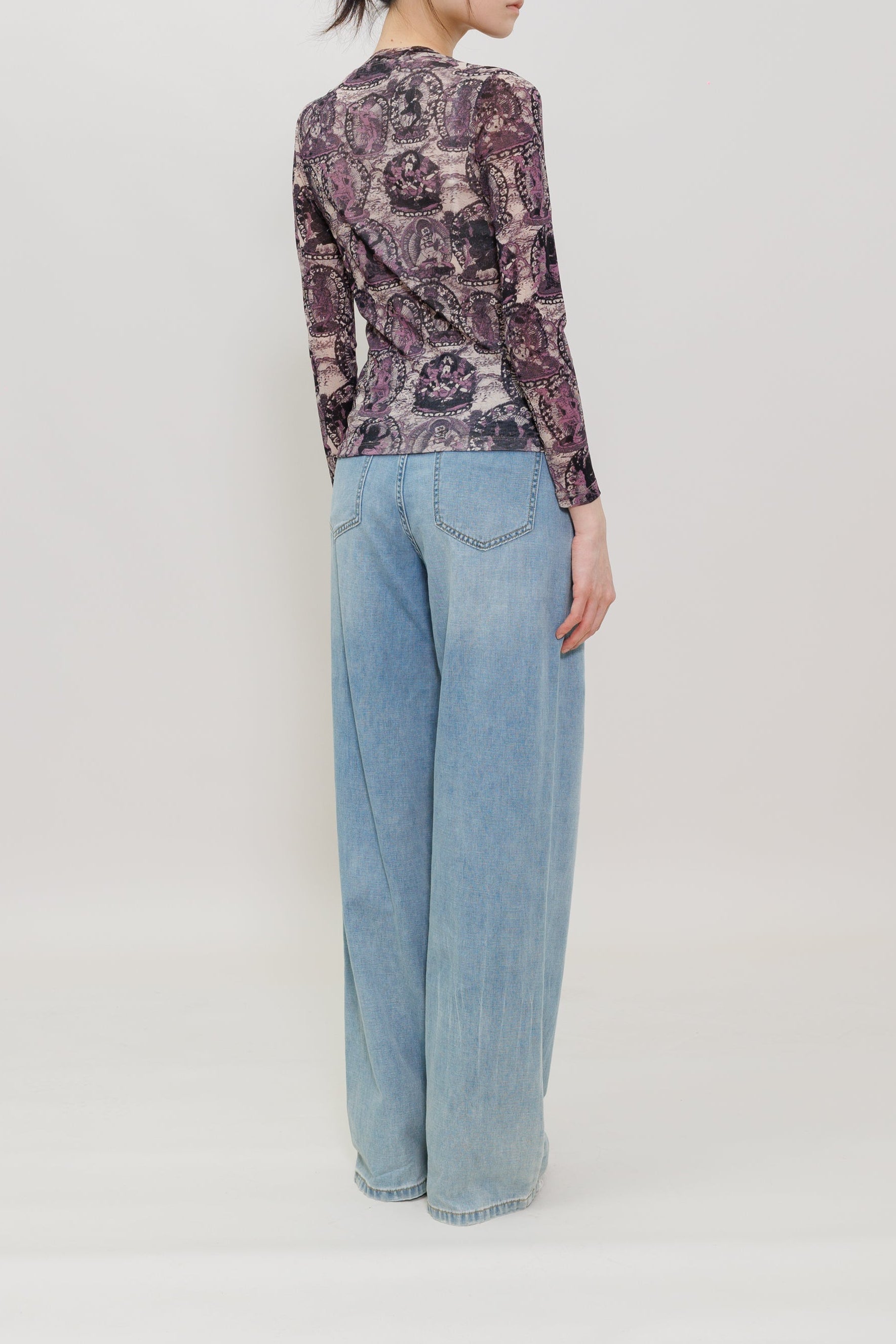 Tanka Buddha Print Long Sleeve Top