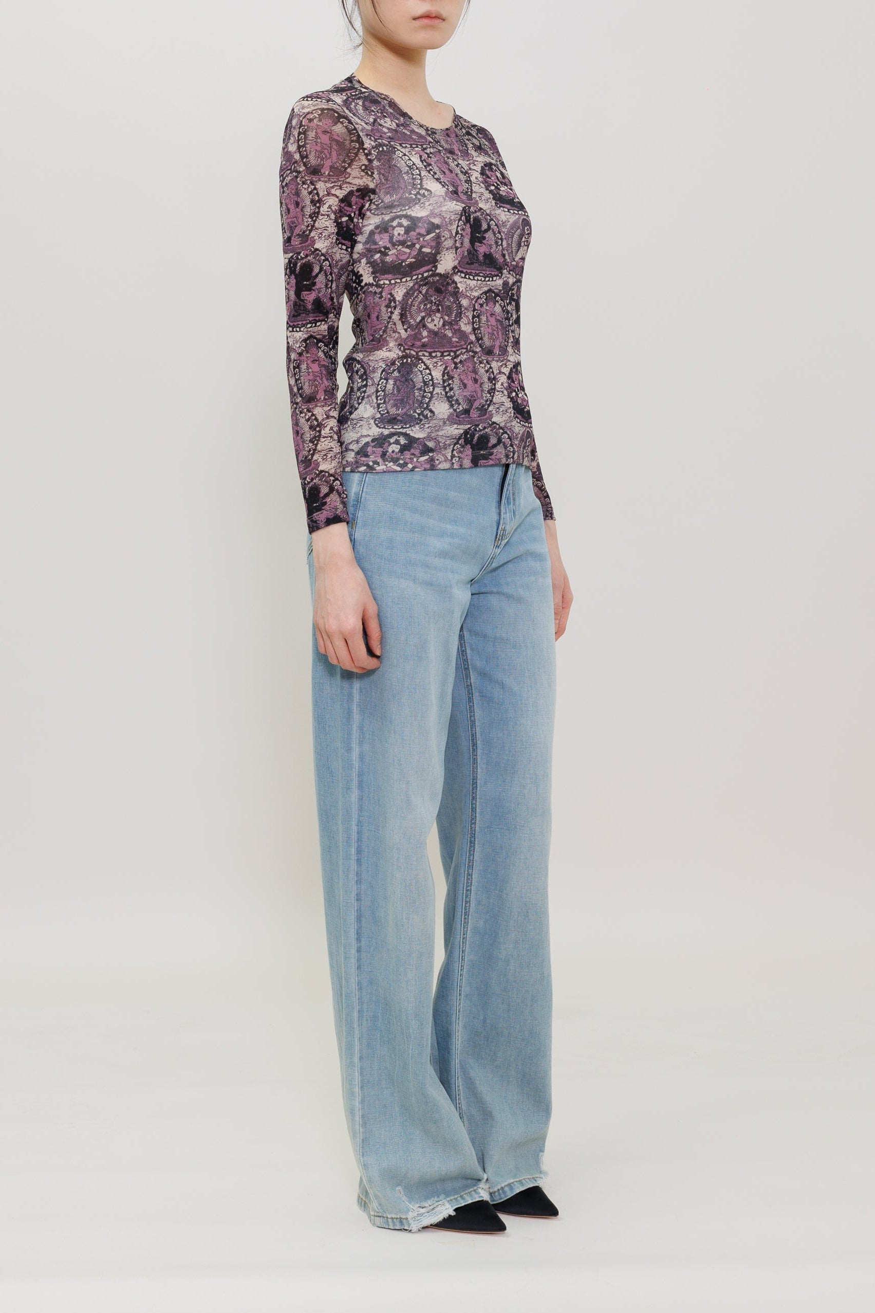 Tanka Buddha Print Long Sleeve Top