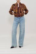 Tanka Buddha Print Mesh Bomber Jacket
