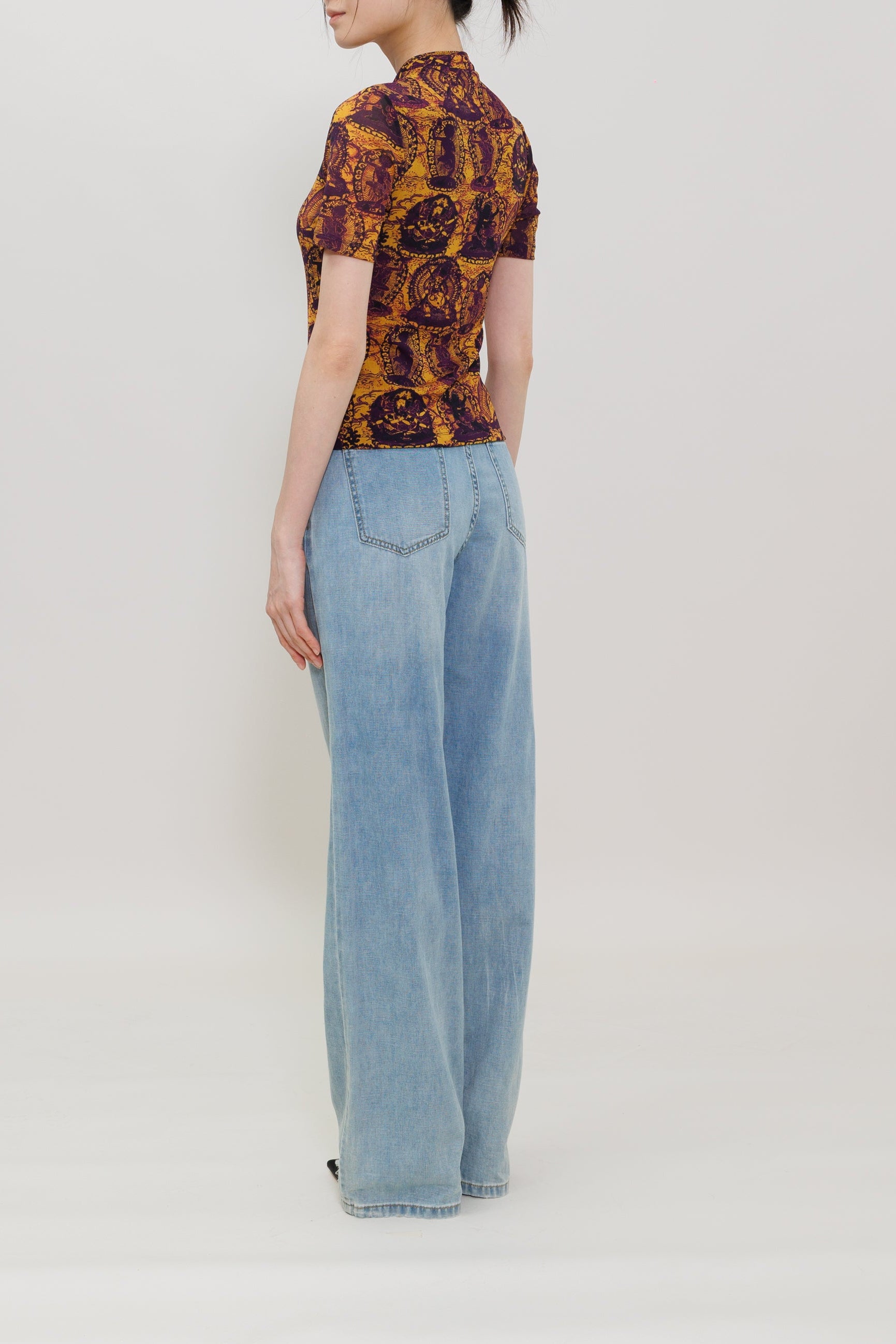 Tanka Buddha Print Qipao Top