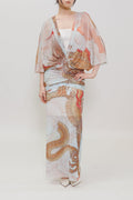 Wood Dragon Print Weaving Top
