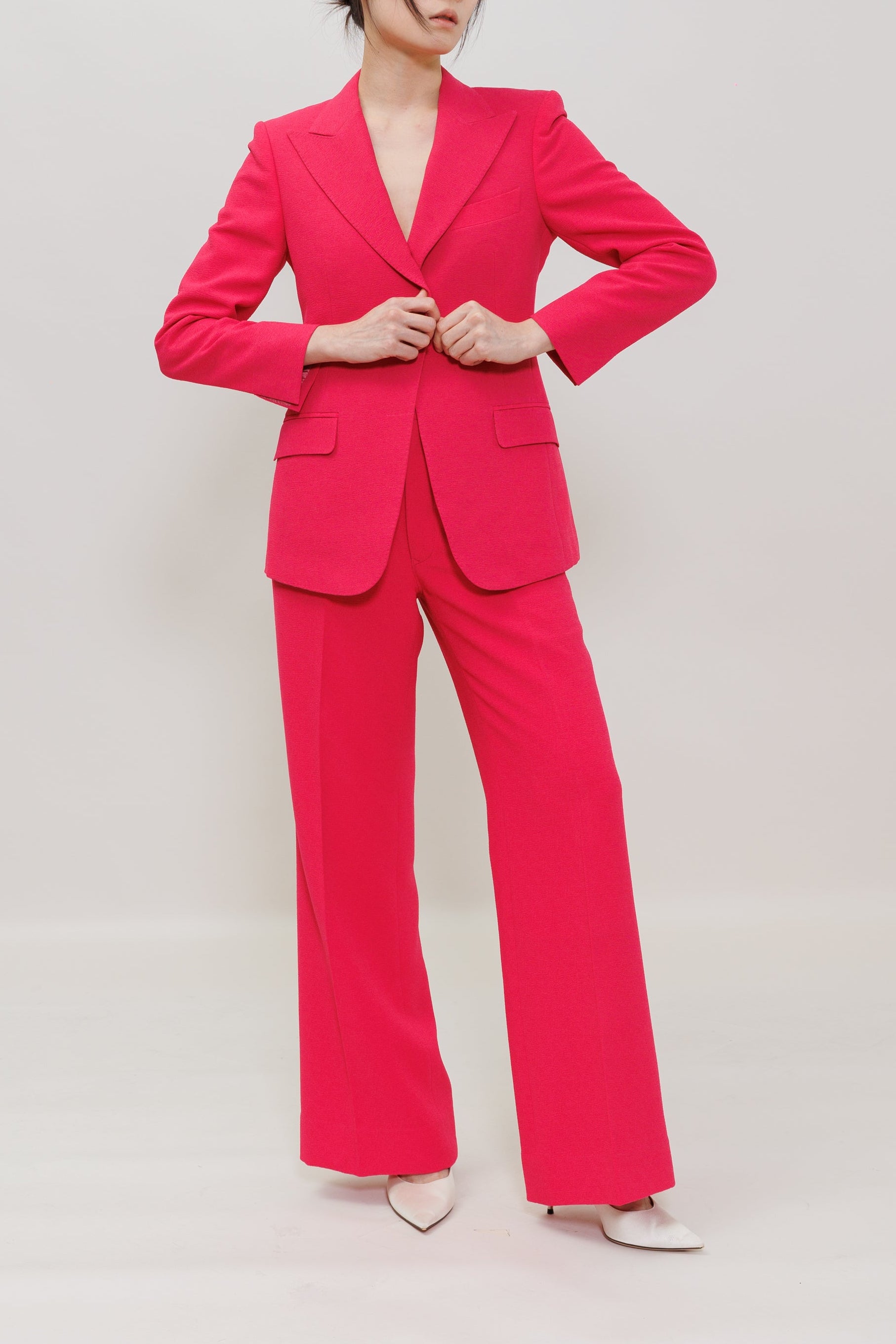 Woven Crepe Straight Leg Pants