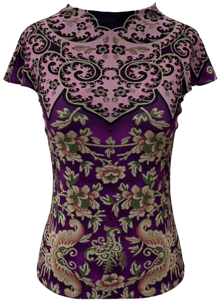 Peony Butterfly Short Sleeve Top