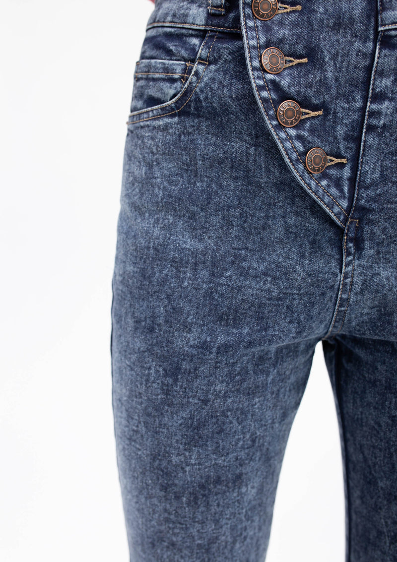 GREY STRETCH DENIM FLARE PANTS