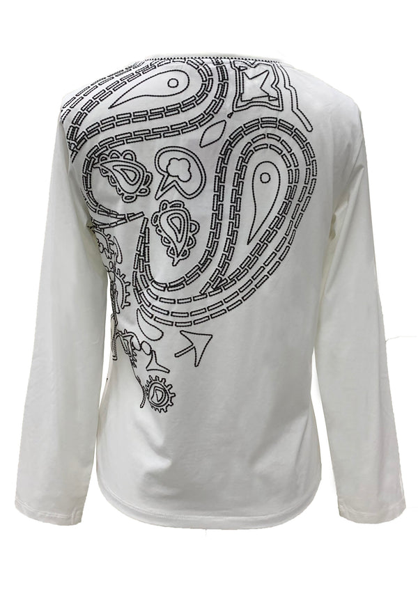 PAISLEY PRINT LONG SLEEVES TEE
