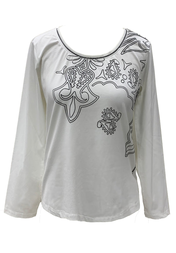 PAISLEY PRINT LONG SLEEVES TEE