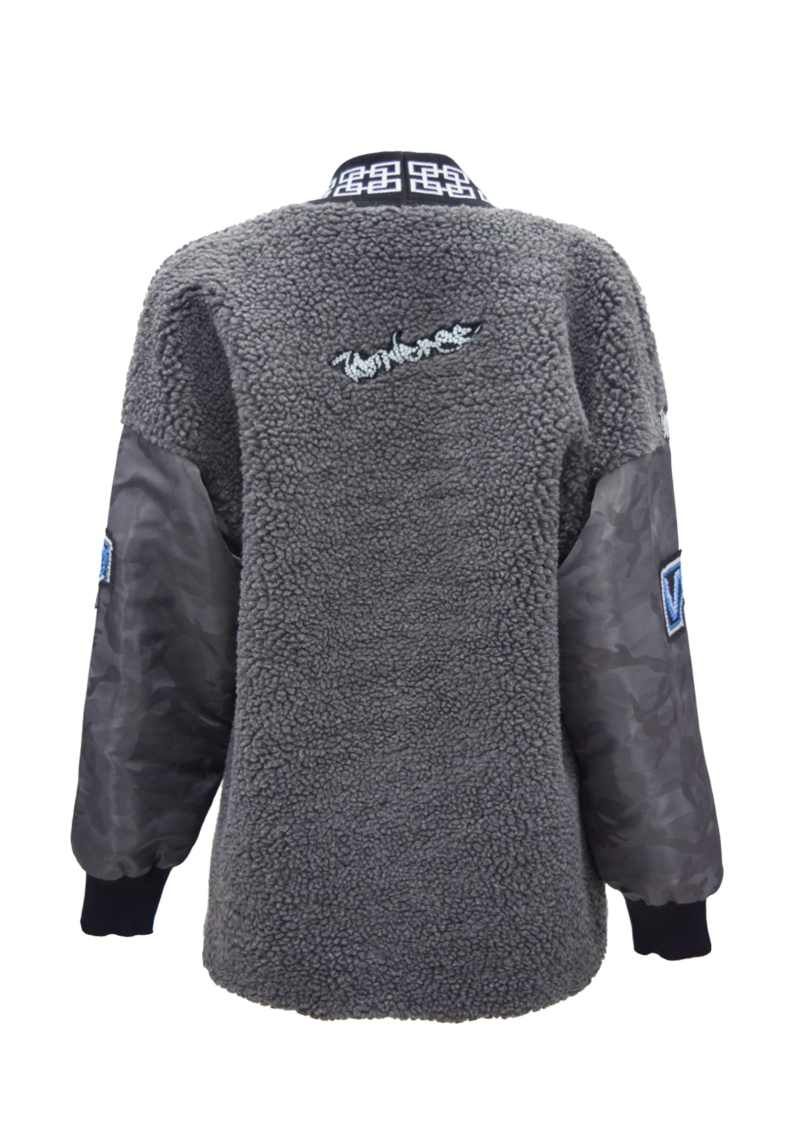 FAUX FUR WITH EMB PATCH JACKET – Vivienne Tam Store