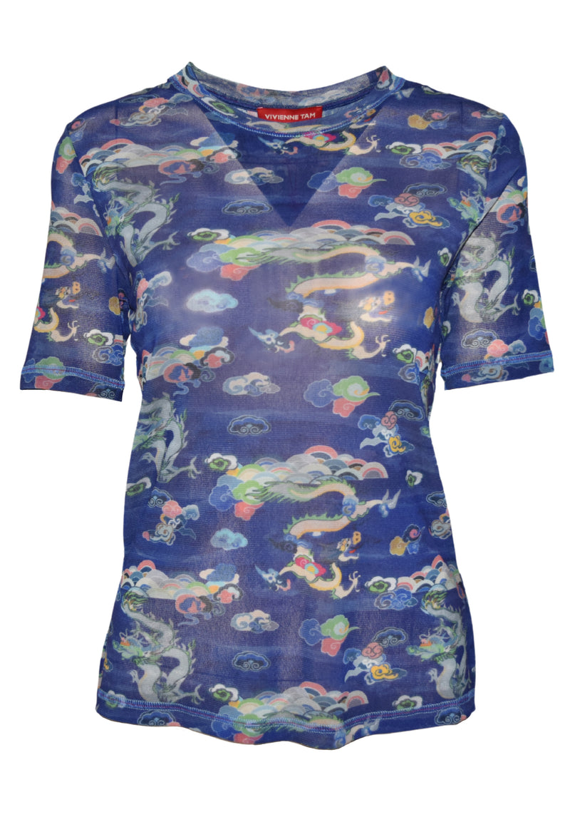 DRAGON BRUSH PRINT ST NETTING TOP