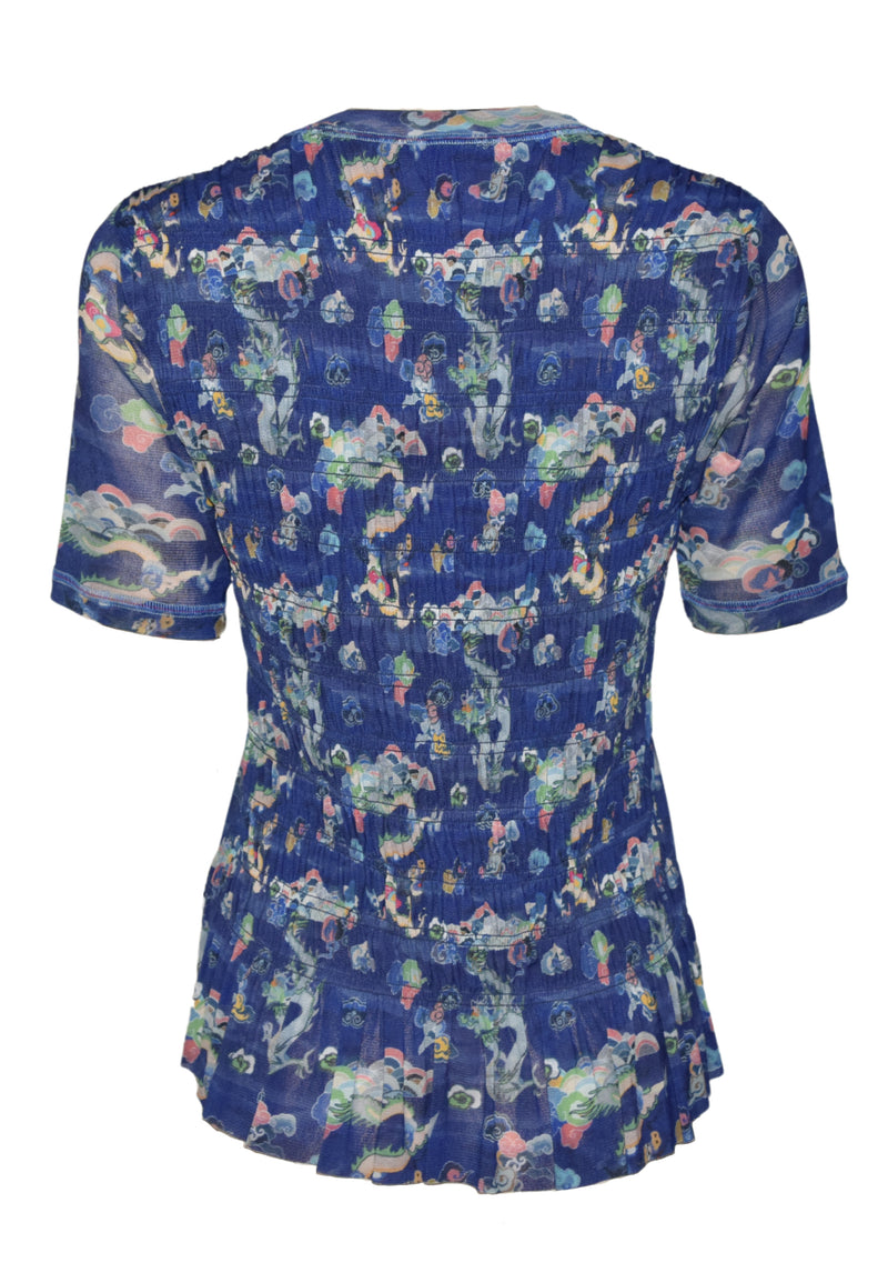 DRAGON BRUSH PRINT ST NETTING TOP