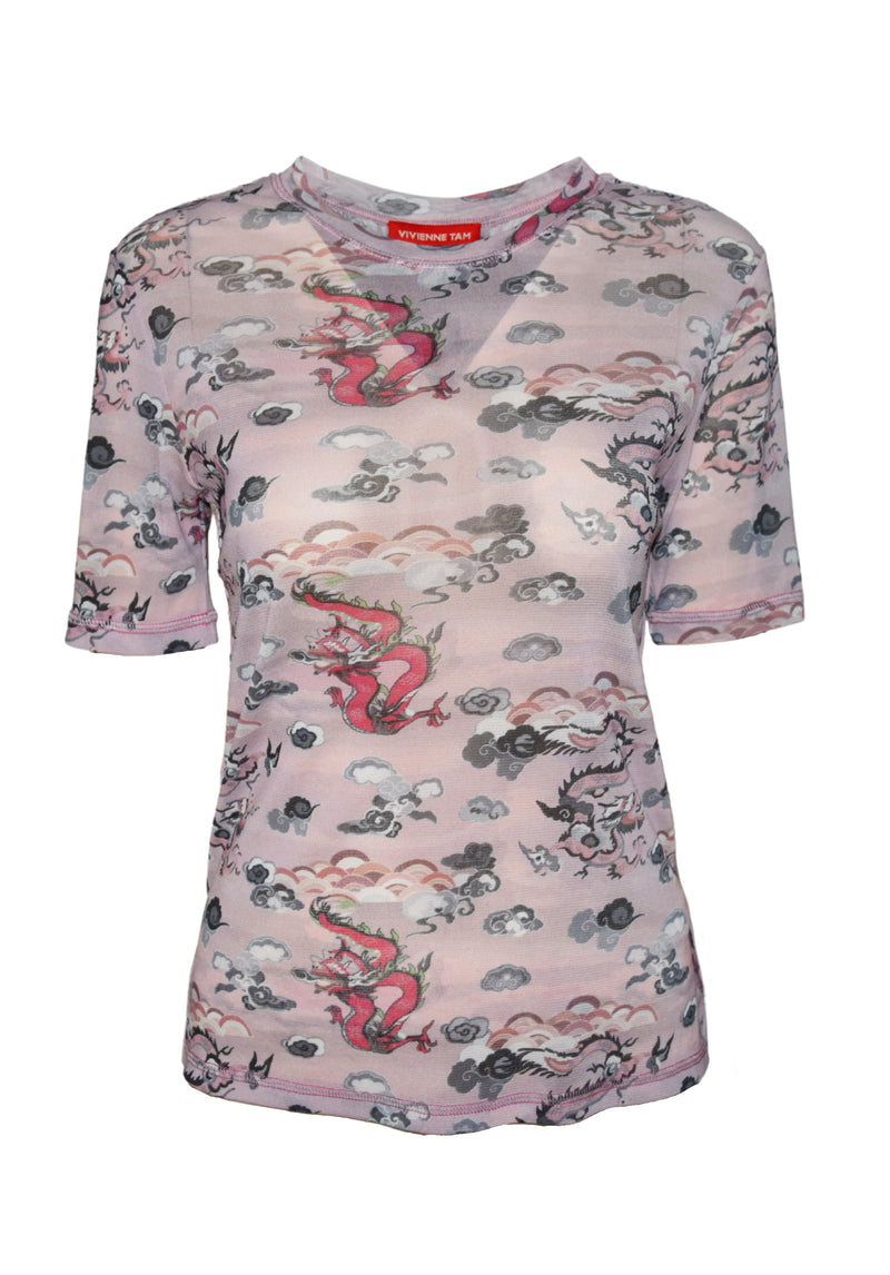 DRAGON BRUSH PRINT ST NETTING TOP