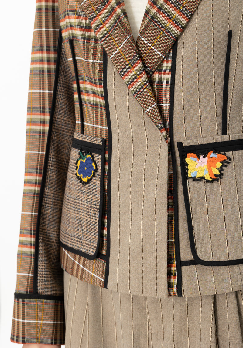 STRIPE WOVEN BLAZER