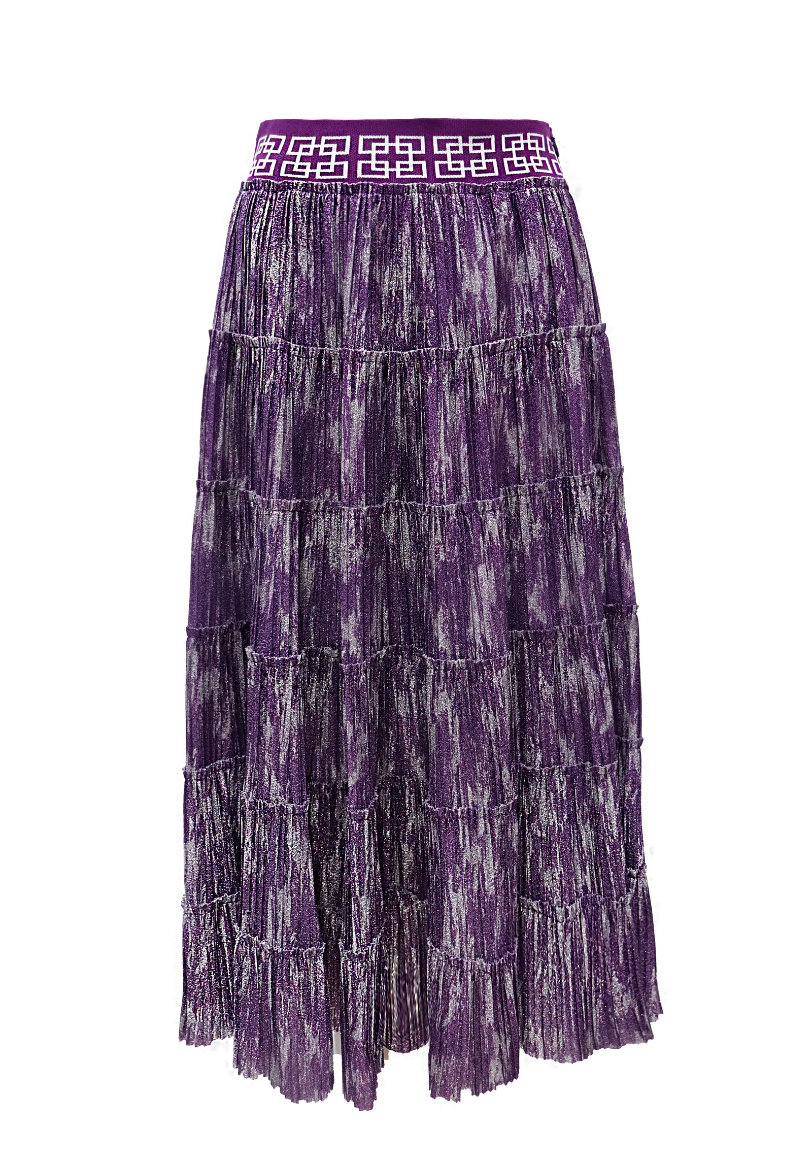 LOGO JACQUARD ELASTIC WAIST PIXEL PLEATED SKIRT – Vivienne Tam Store