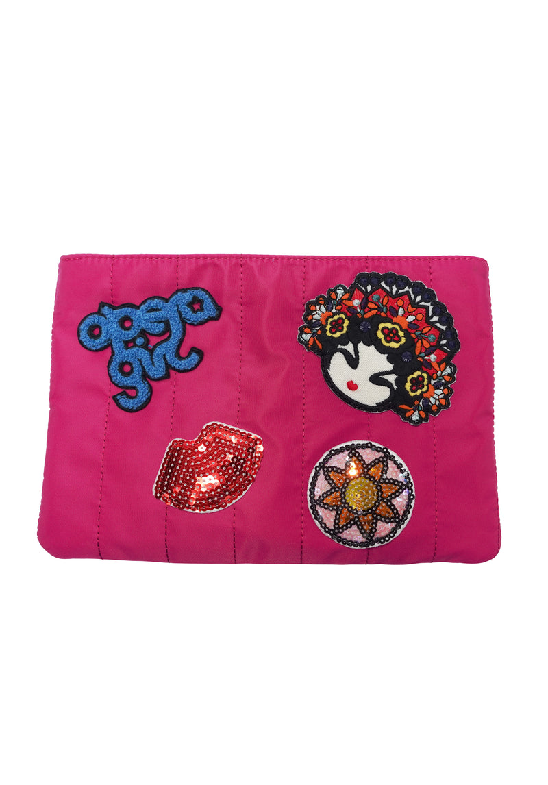 OG EMBELLISHED NYLON FLAT POUCH