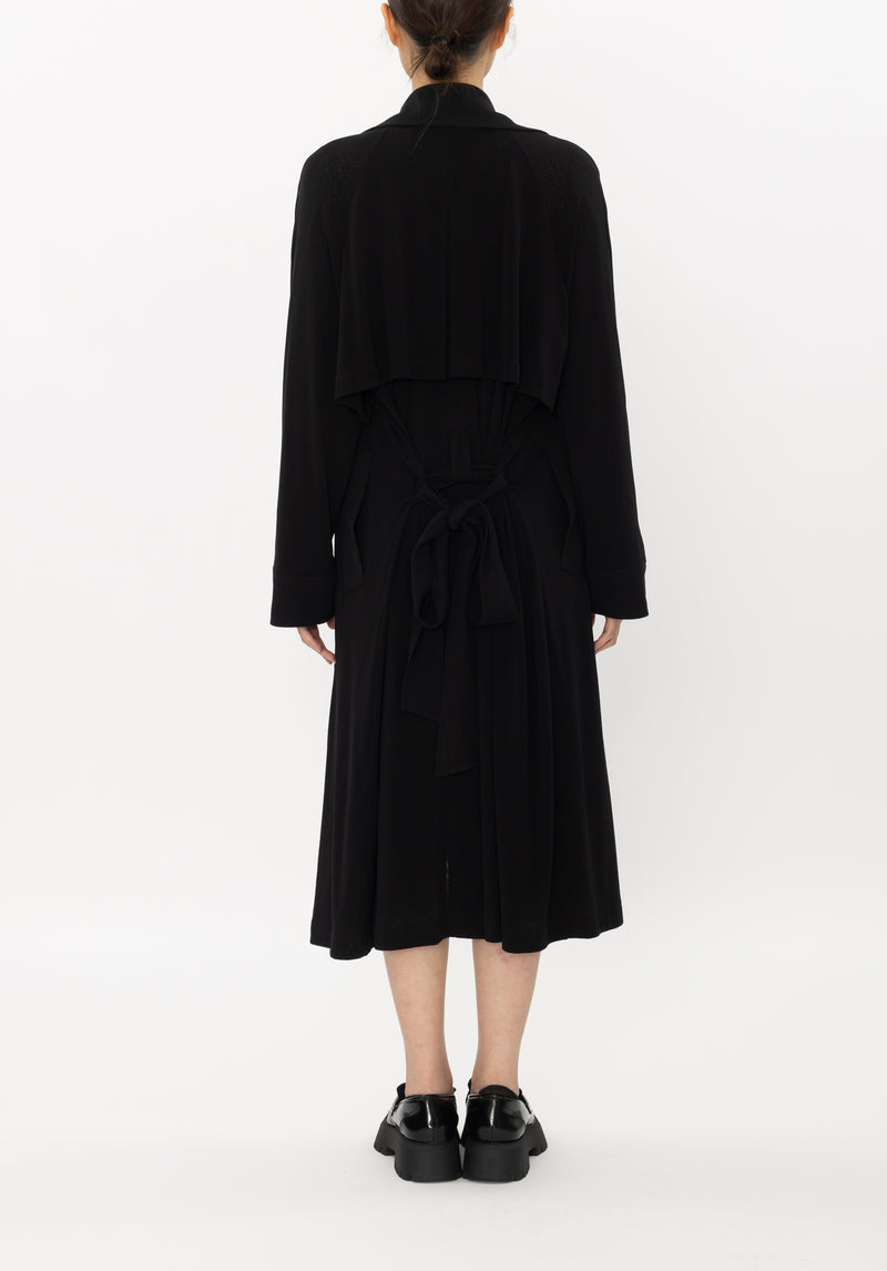 SOLID STRETCH NETTING TRENCH COAT
