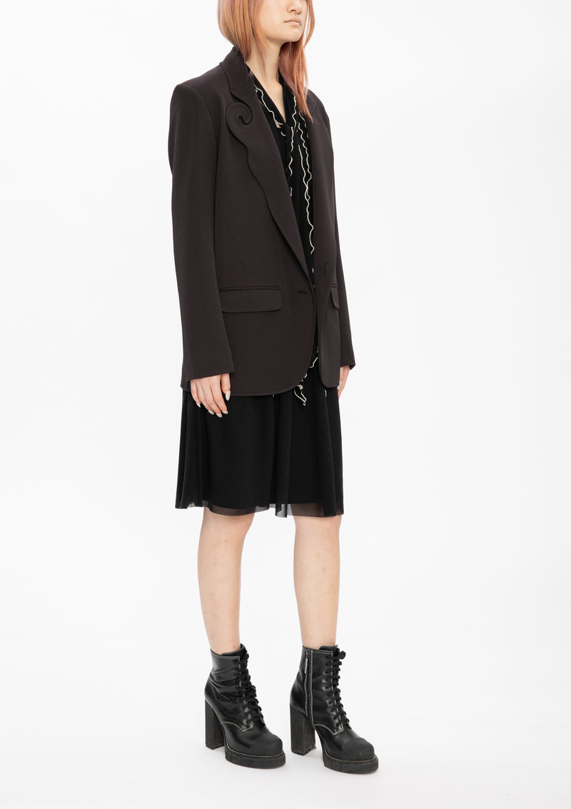 RUYI STRETCH POLY WOVEN BOYFRIEND BLAZER