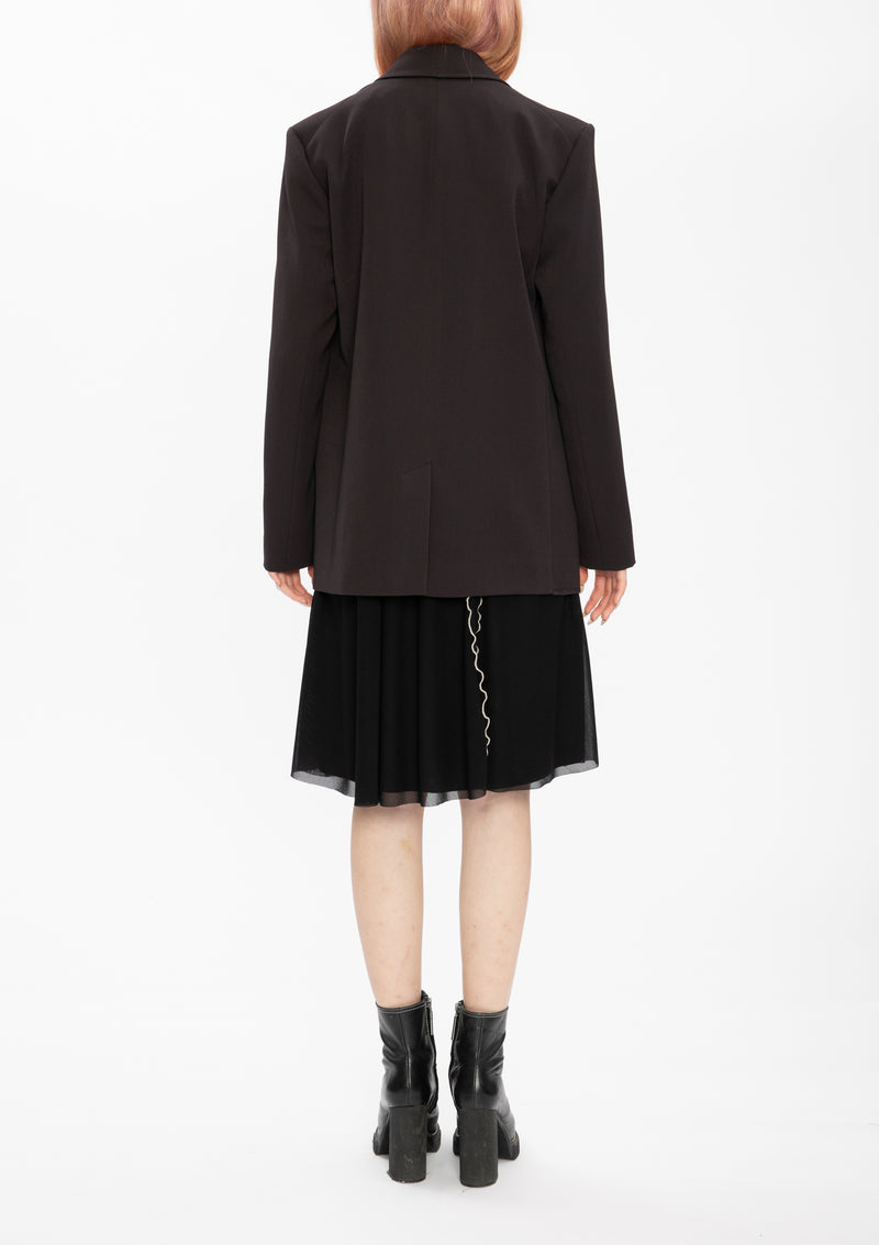 RUYI STRETCH POLY WOVEN BOYFRIEND BLAZER