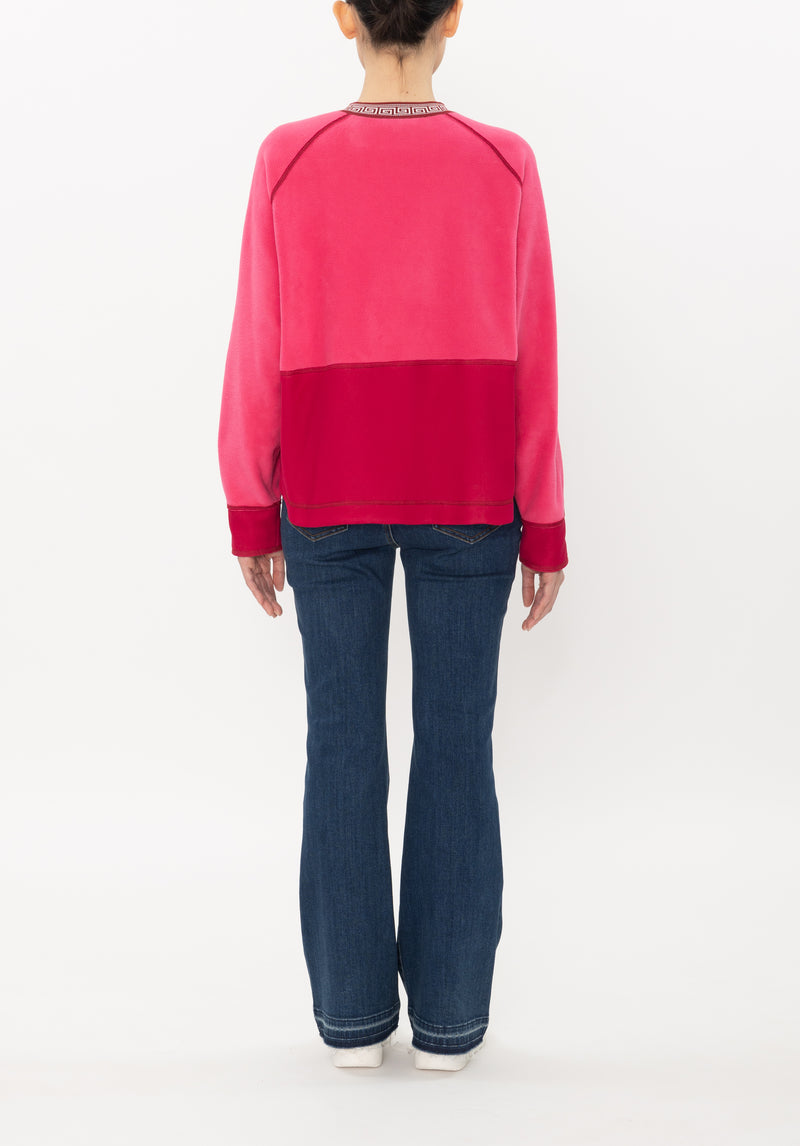 SOLID NETTING WITH FLEECE PULLOVER