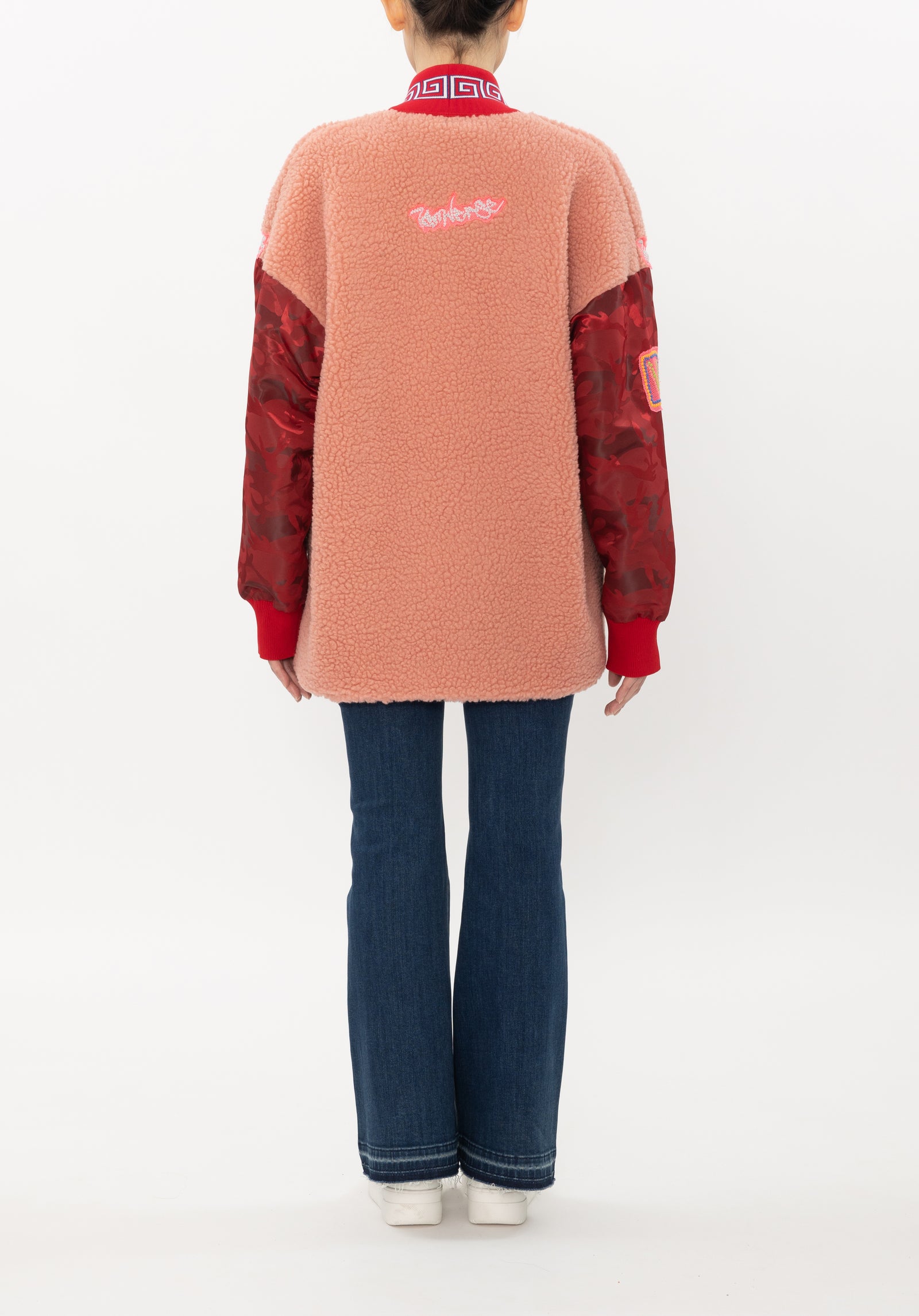 FAUX FUR WITH EMB PATCH JACKET – Vivienne Tam Store