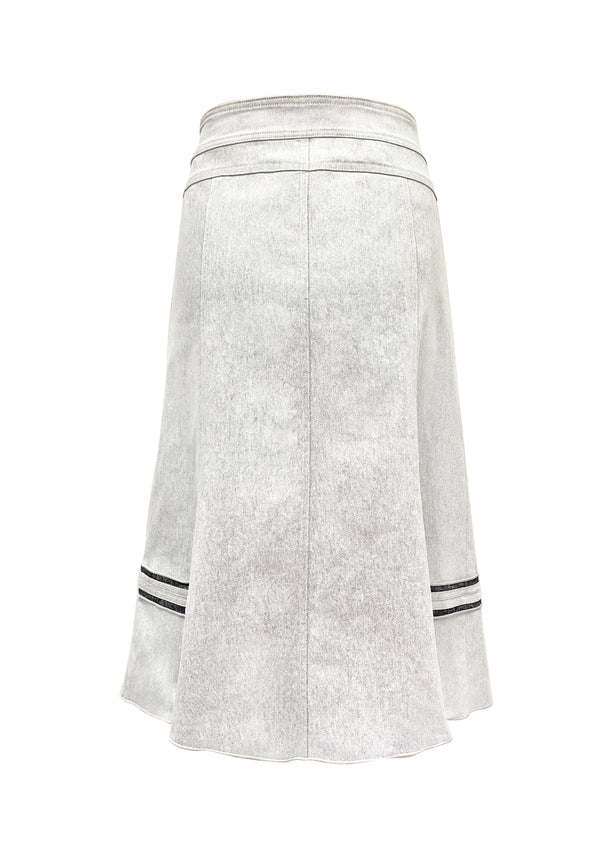 CHINESE KNOT STRETCH DENIM SKIRT