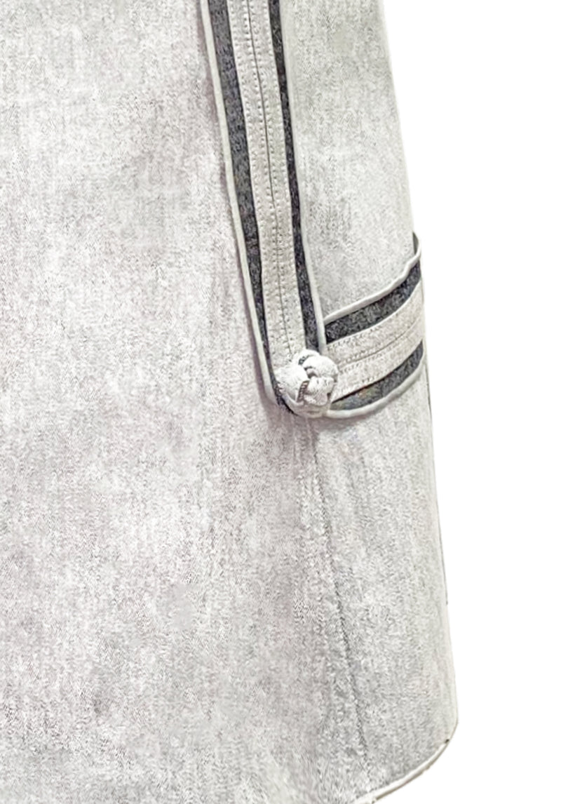CHINESE KNOT STRETCH DENIM SKIRT