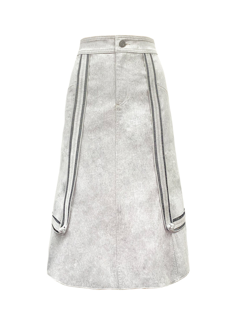CHINESE KNOT STRETCH DENIM SKIRT