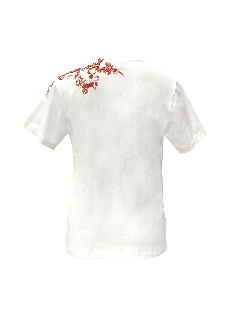BIRD LASER CUT PATCHWORK TEE