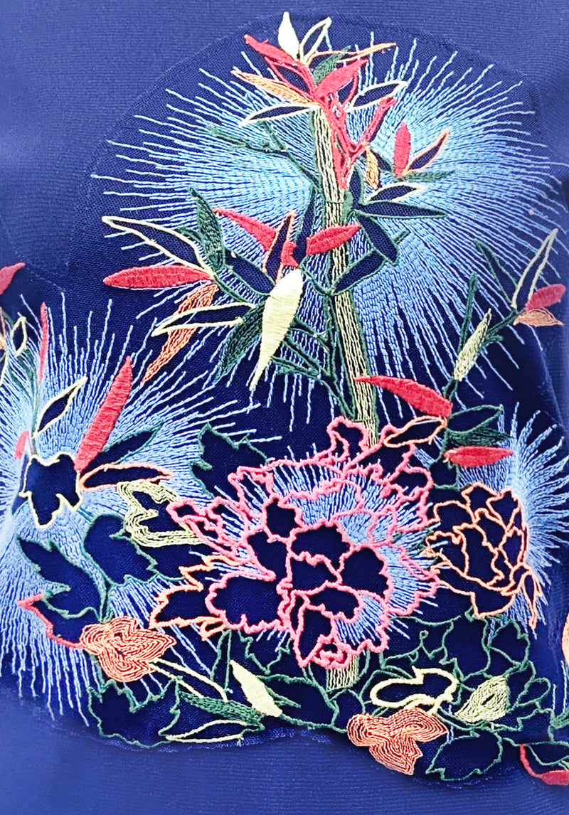 PEONY EMBROIDERY NETTING TOP