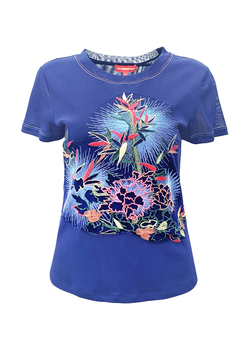 PEONY EMBROIDERY NETTING TOP