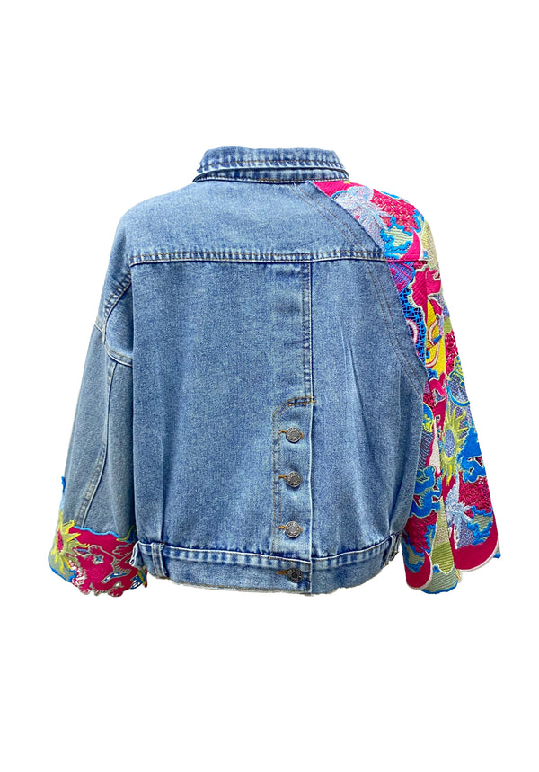 CITY CAMOUFLAGED LACE DENIM JACKET
