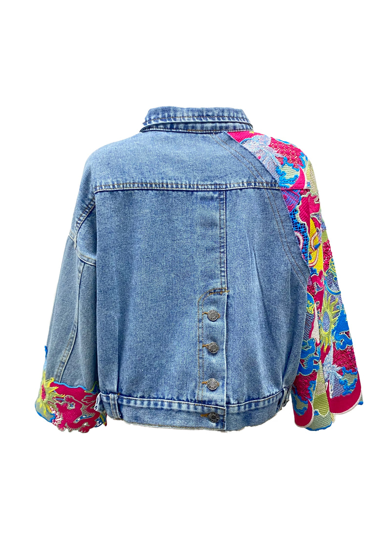 CITY CAMOUFLAGED LACE DENIM JACKET