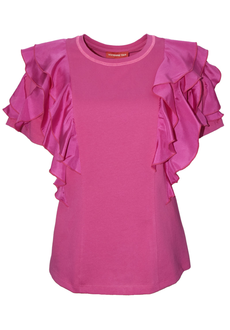 COTTON JERSEY WITH COTTON VOILE