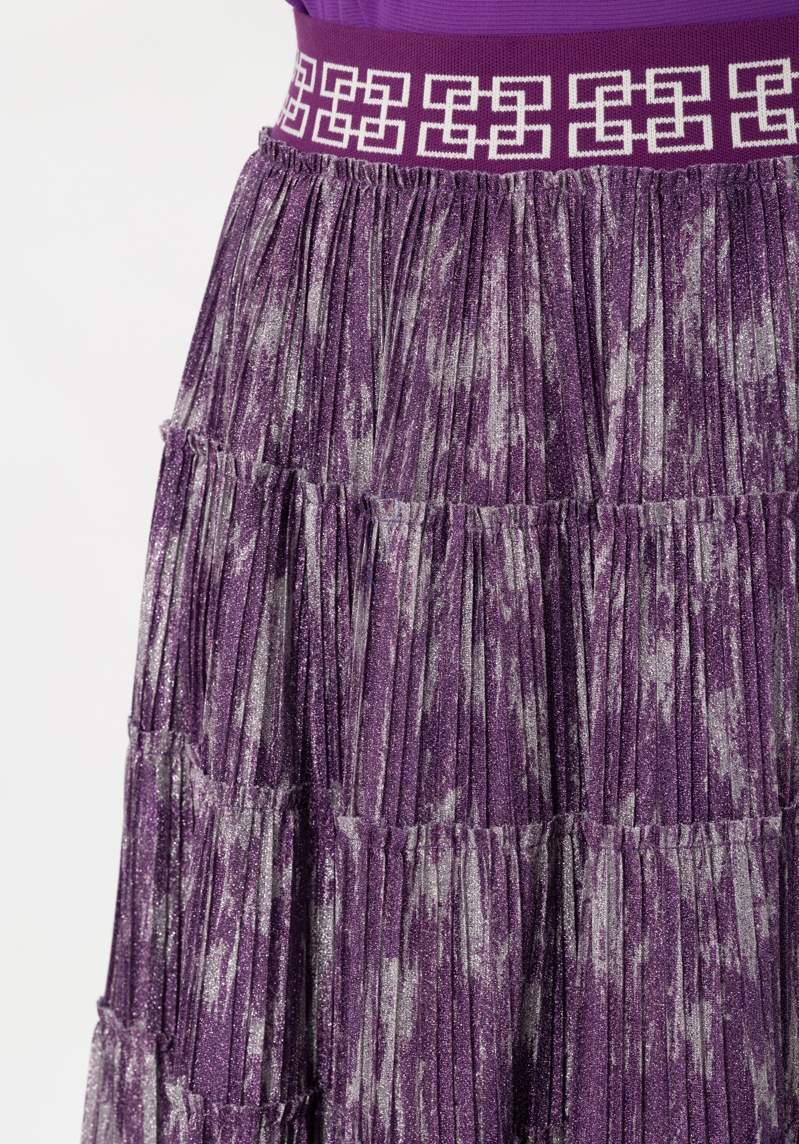 LOGO JACQUARD ELASTIC WAIST PIXEL PLEATED SKIRT – Vivienne Tam Store