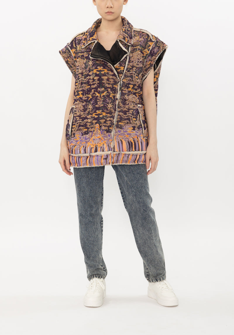 COUNTVERSE PRINT STRETCH NETTING LINED WITH FLEECE VEST