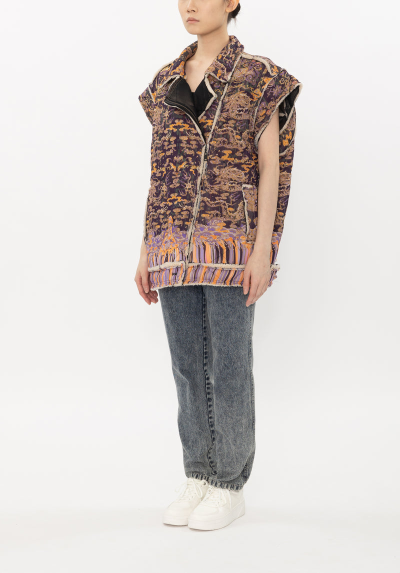 COUNTVERSE PRINT STRETCH NETTING LINED WITH FLEECE VEST