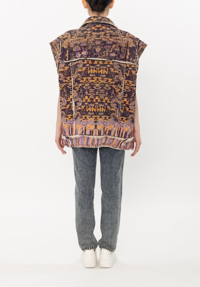 COUNTVERSE PRINT STRETCH NETTING LINED WITH FLEECE VEST