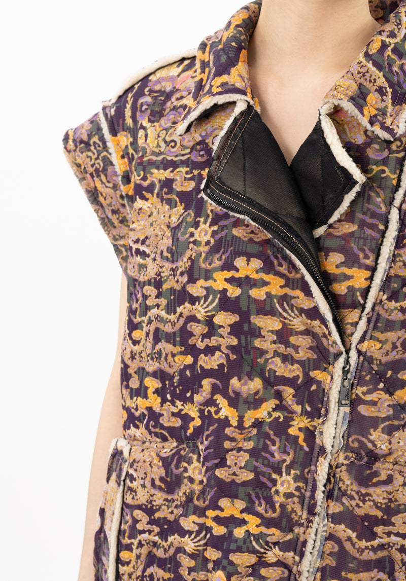 COUNTVERSE PRINT STRETCH NETTING LINED WITH FLEECE VEST