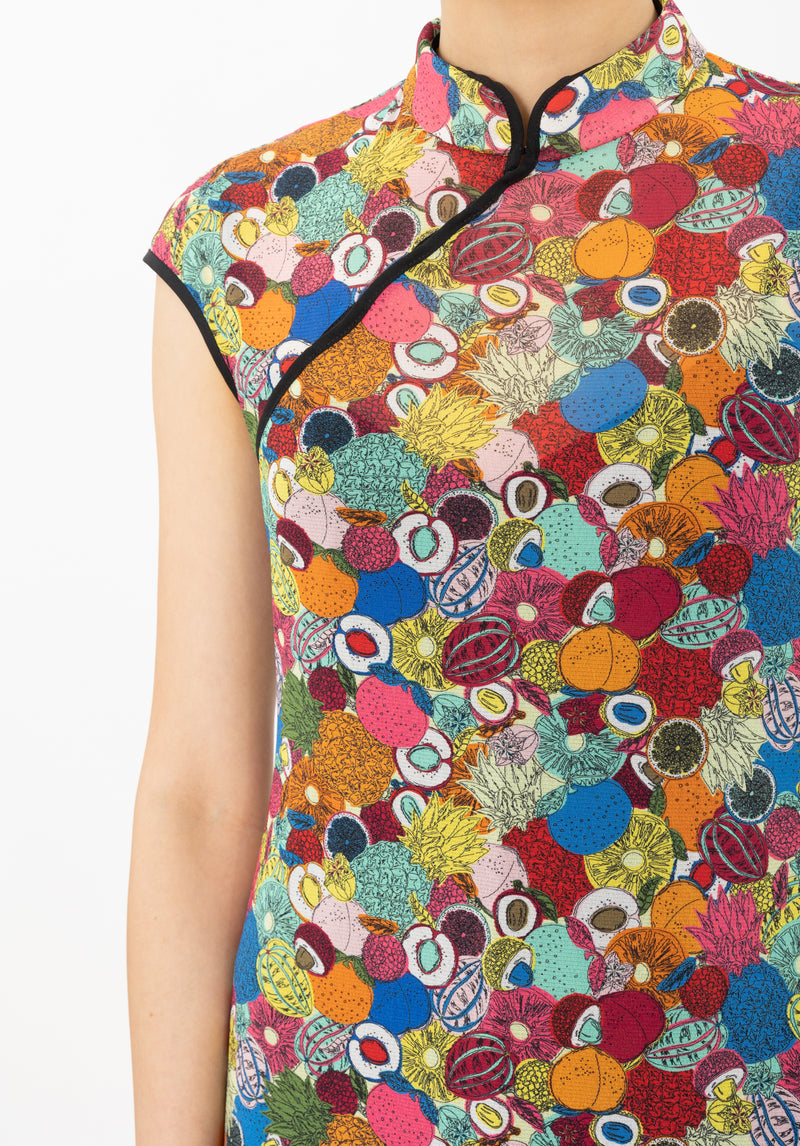 SMALL TROPICAL FRUIT NETTING CHEONGSAM