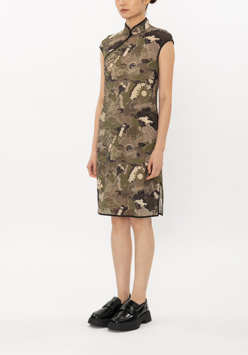 CITY CAMOUFLAGE NETTING CHEONGSAM
