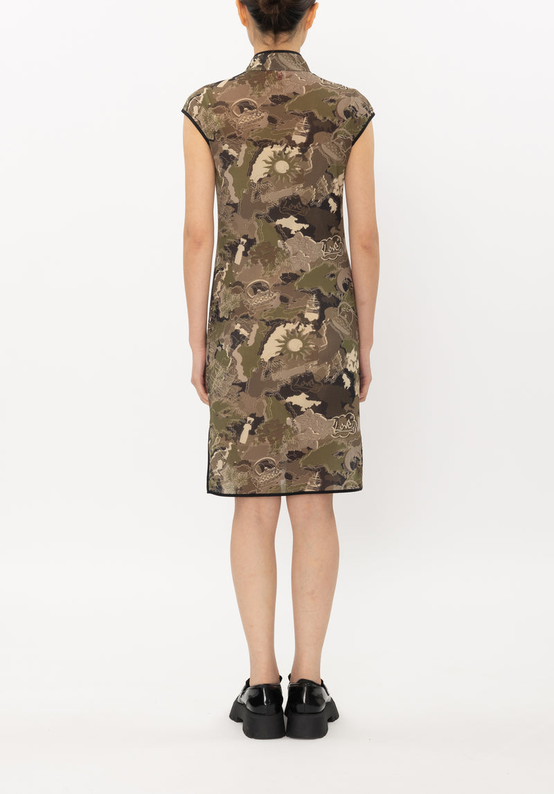 CITY CAMOUFLAGE NETTING CHEONGSAM