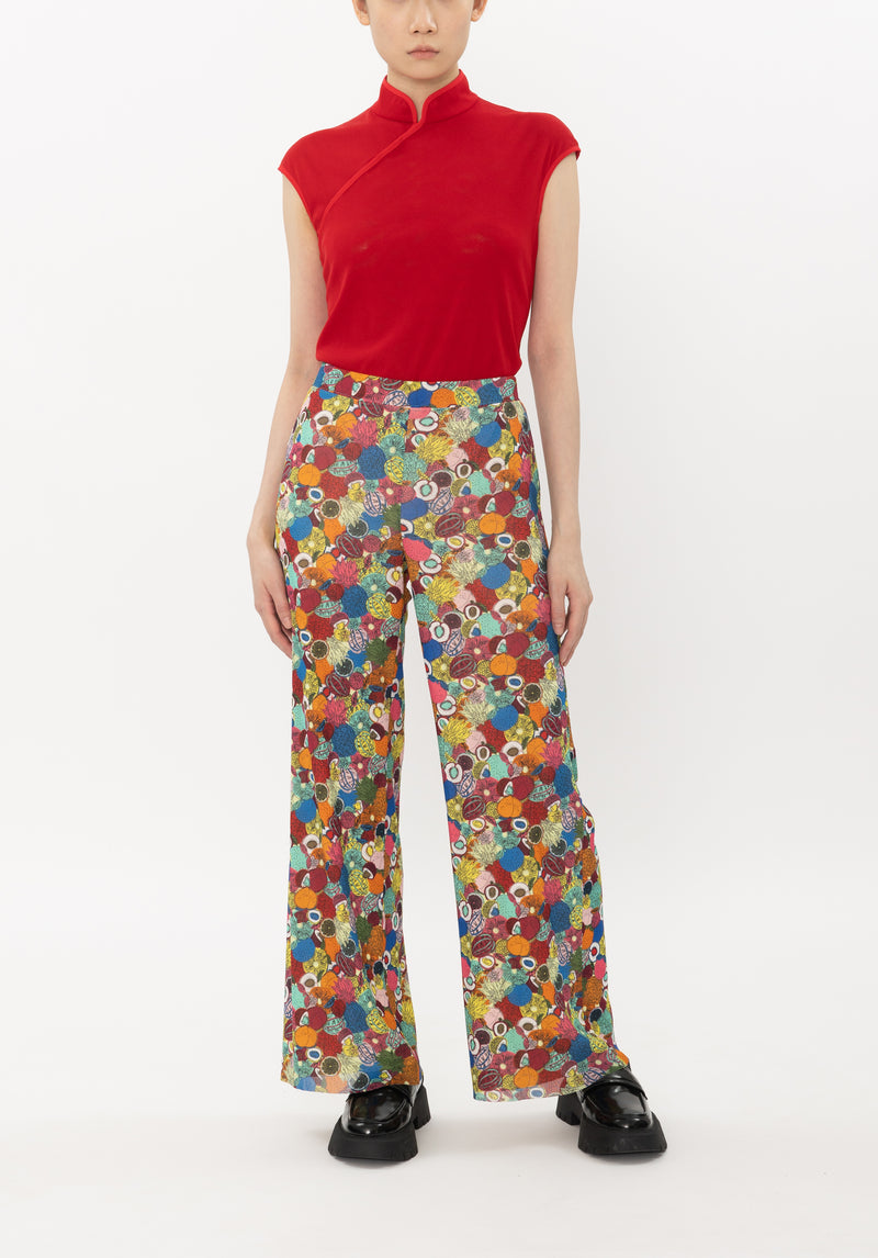 SMALL TROPICAL FRUIT NETTING PANTS