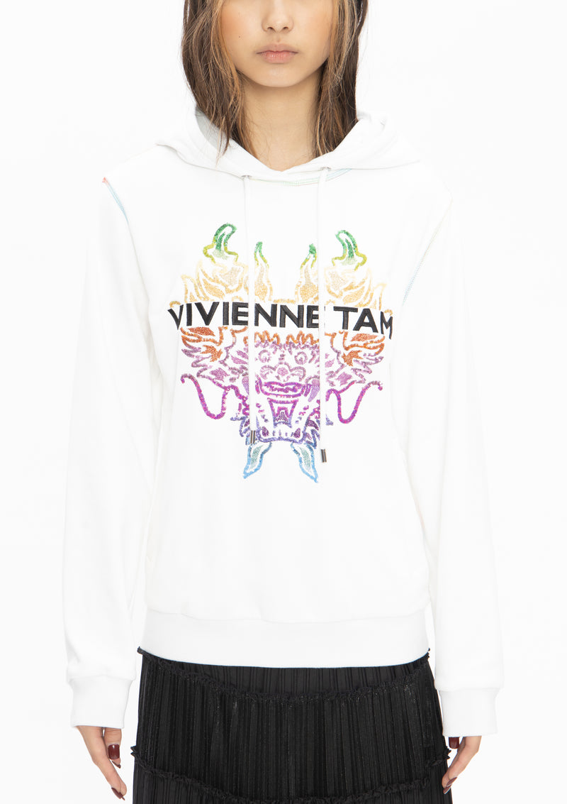 RAINBOW DRAGON COTTON SWEATSHIRT HOODIE