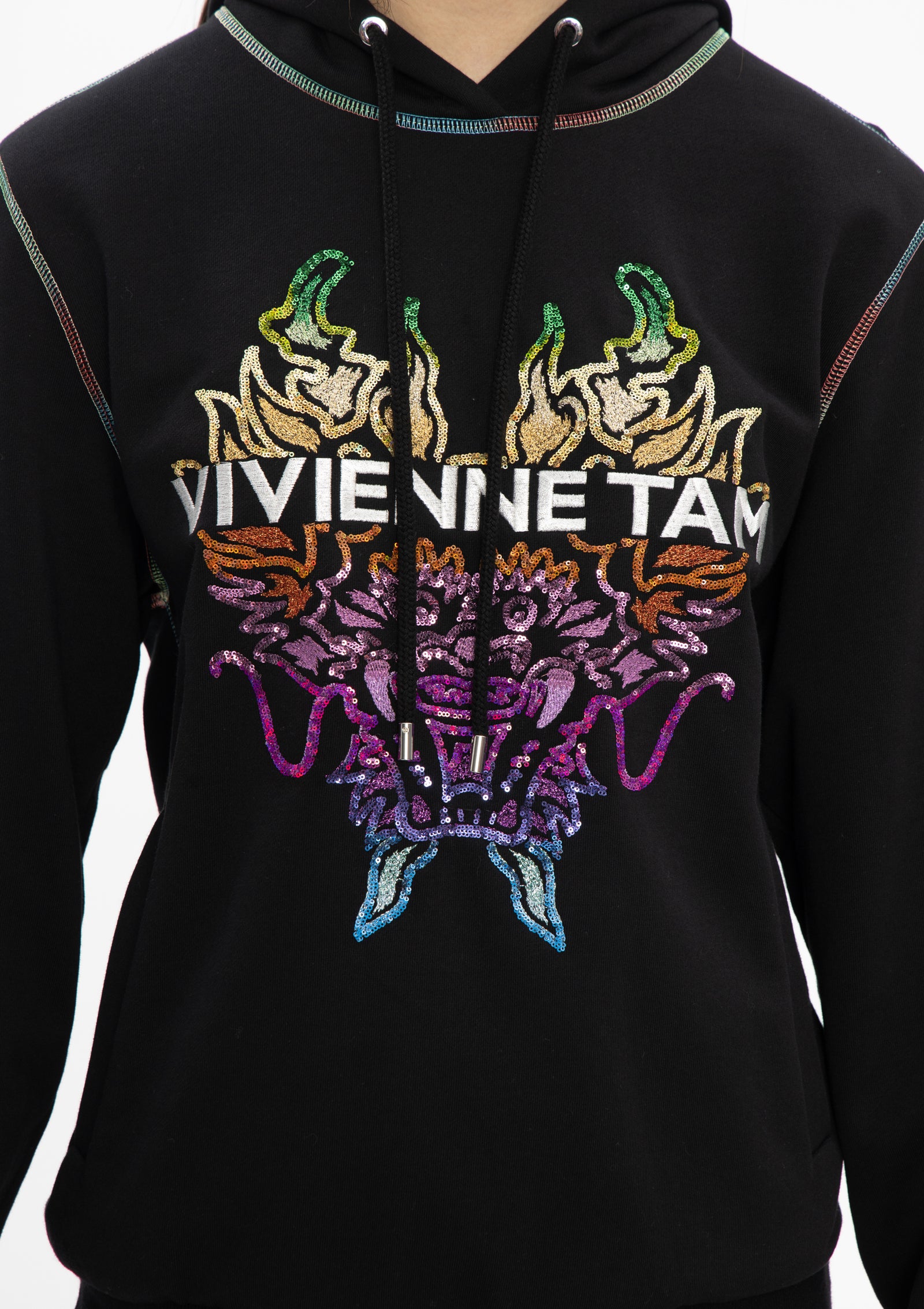 RAINBOW DRAGON COTTON SWEATSHIRT HOODIE – Vivienne Tam Store