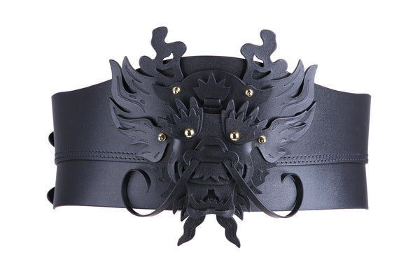 BLACK DRAGON HEAD WAIST BELT